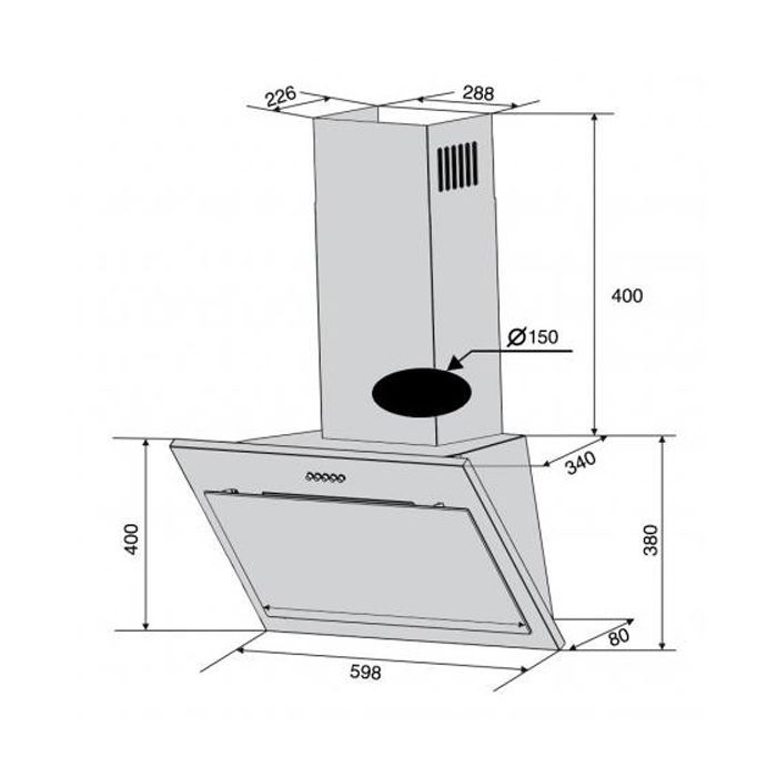 Витяжка кухонна Ventolux FIORE 60 WH (750) PB зображення 2