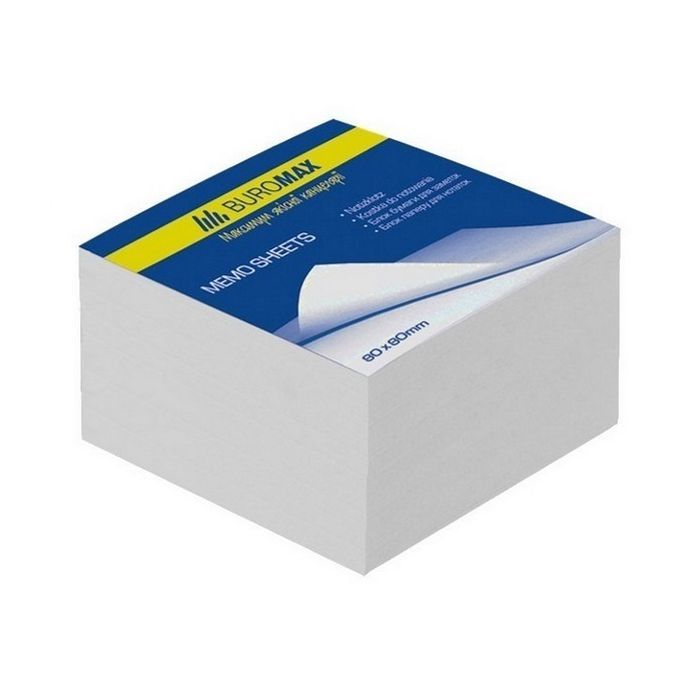 Бумага для заметок Buromax White JOBMAX 80х80х20мм., unglued (BM.2207)