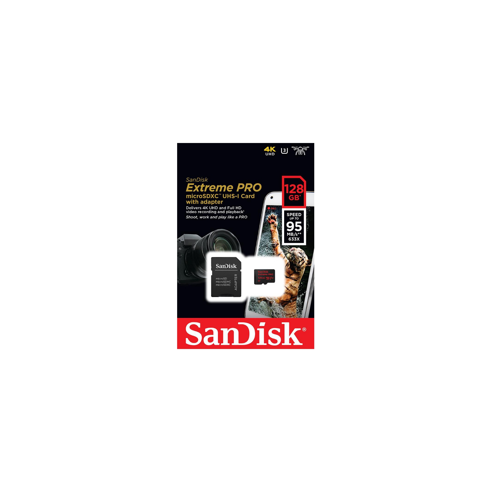 Карта памяти SanDisk 128GB microSDXC class 10 UHS-I 4K Extreme Pro (SDSQXXG-128G-GN6MA) изображение 3