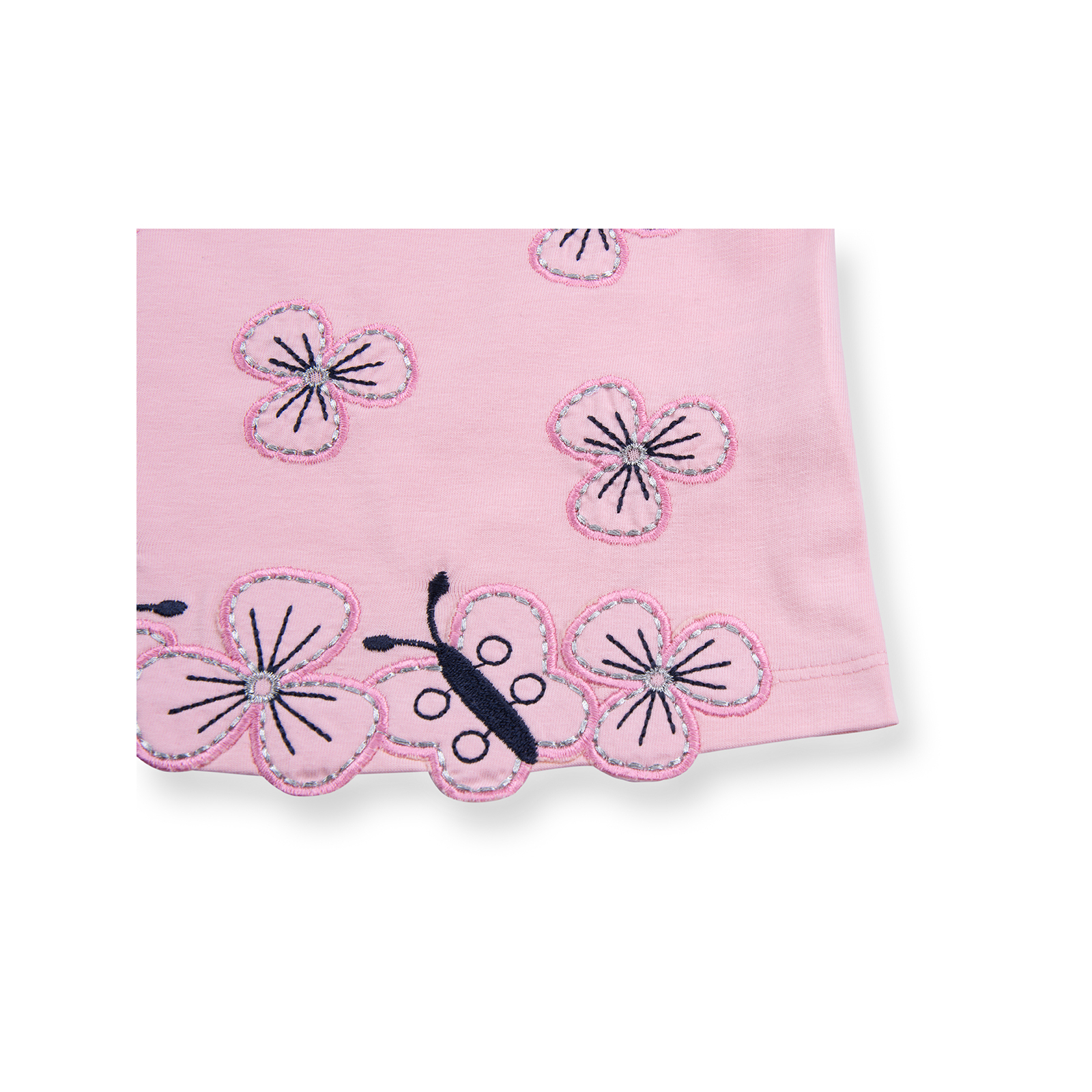 Набор детской одежды Breeze с вышитыми цветочками и бабочками (8882-80G-pink) изображение 6