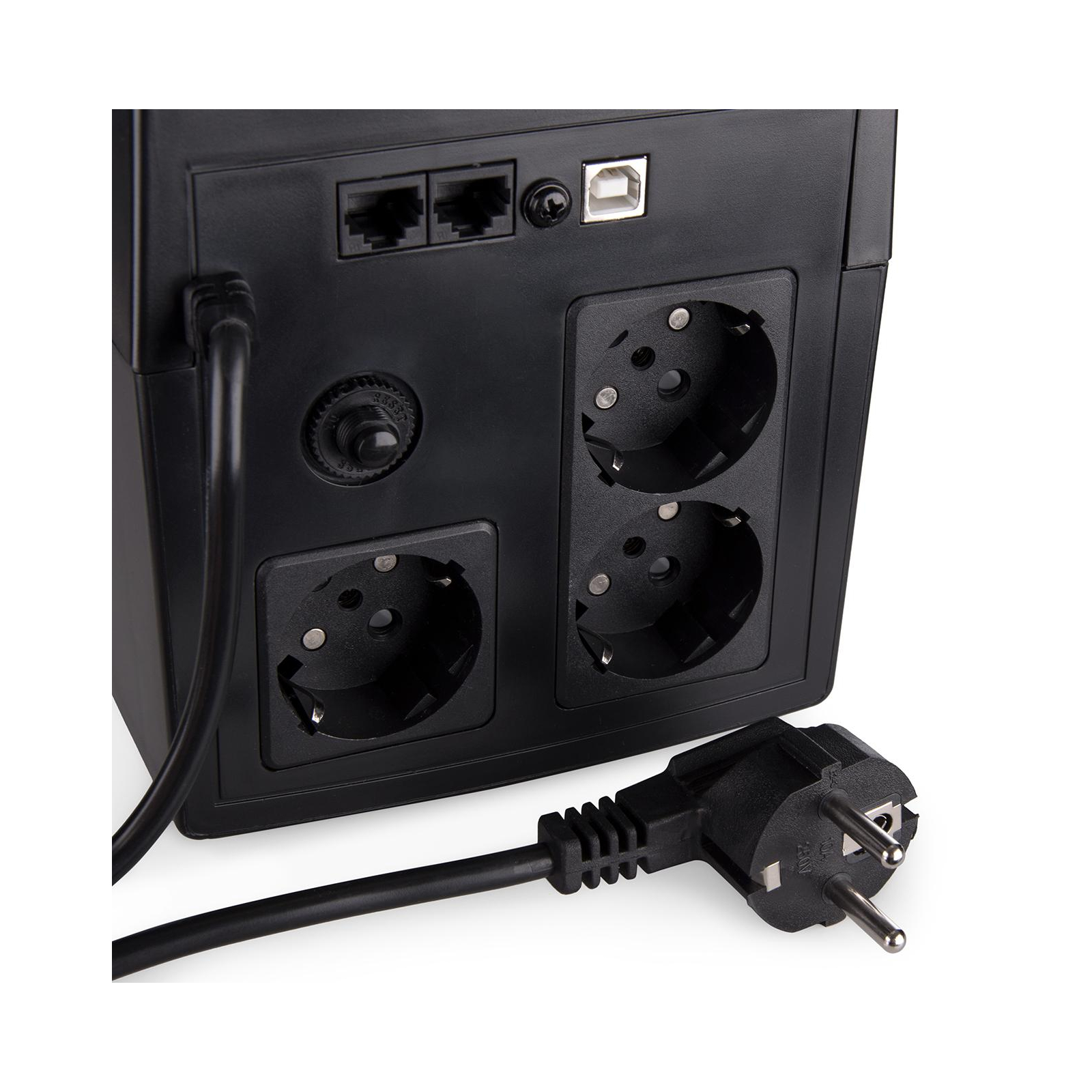 Пристрій безперебійного живлення Vinga LED 1200VA plastic case with USB (VPE-1200PU) зображення 10