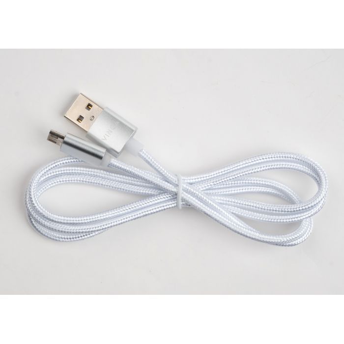 Дата кабель USB 2.0 AM to Micro 5P 1m LED silver Vinga (VCPDCMLED1S) изображение 3