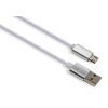 Дата кабель USB 2.0 AM to Micro 5P 1m LED silver Vinga (VCPDCMLED1S)