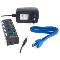 Концентратор Gembird UHB-U3P4-22 4xUSB3.0 + БП (UHB-U3P4-22) изображение 3