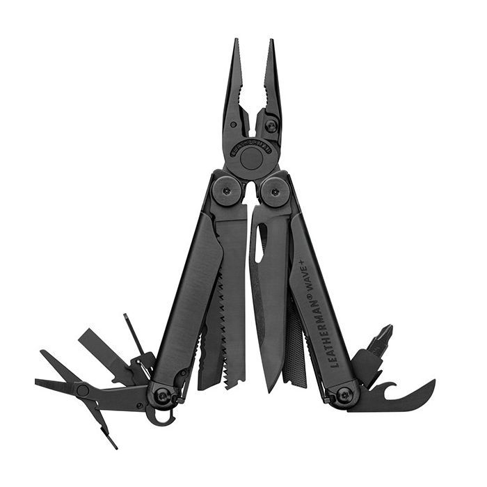 Мультитул Leatherman WAVE PLUS BLACK, синтетический чехол, карт. коробка (832526)