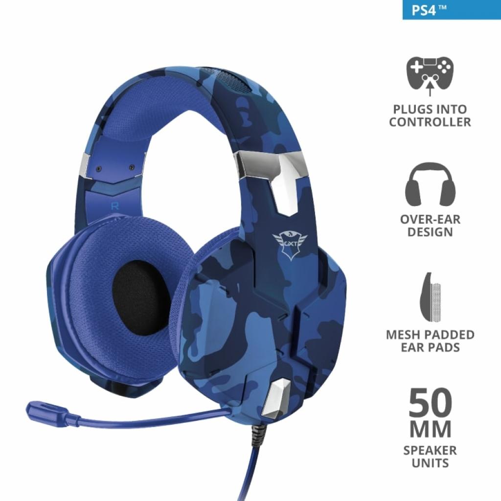 Наушники Trust GXT 322B Carus Gaming Headset for PS4 3.5mm BLUE (23249) изображение 11