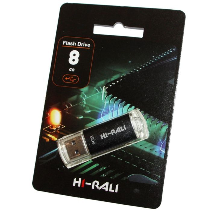 USB флеш накопитель Hi-Rali 8GB Rocket Series Black USB 2.0 (HI-8GBVCBK)