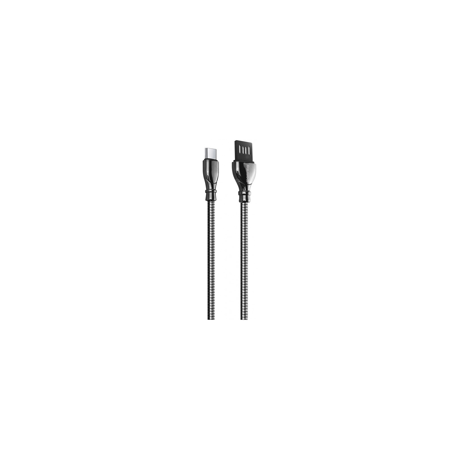 Дата кабель USB 2.0 AM to Type-C 1.0m metal spring black ColorWay (CW-CBUC015-BK) зображення 2