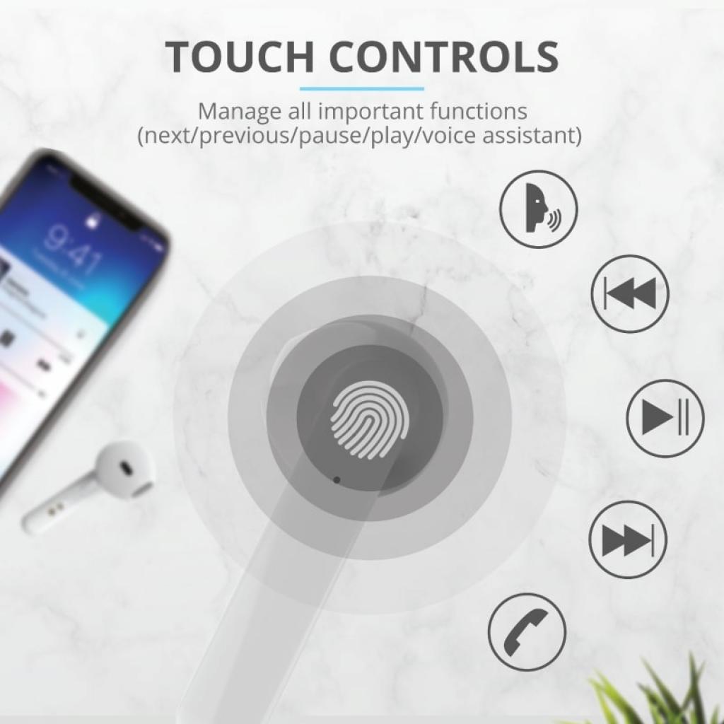Наушники Trust Primo Touch True Wireless Mic Mint (23781) изображение 11