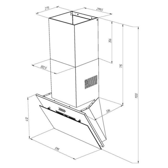 Витяжка кухонна Pyramida NR-MG 60 (1000) M WH зображення 11