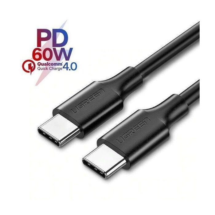 Дата кабель USB-C to USB-C 1.0m US286 3A Black Ugreen (50997) зображення 2