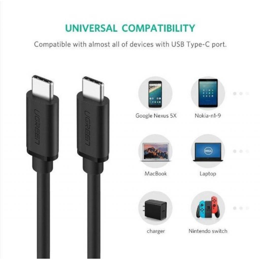Дата кабель USB-C to USB-C 2.0m US286 3A Black Ugreen (10306) зображення 3