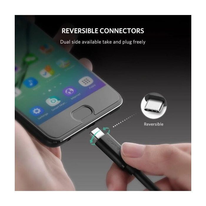 Дата кабель USB-C to USB-C 1.0m US286 3A Black Ugreen (50997) зображення 6