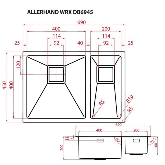 Мийка кухонна Weilor ALLERHAND WRX DB6945 зображення 9