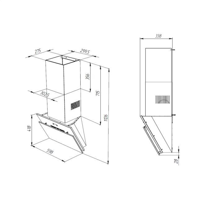 Вытяжка кухонная Pyramida NR-MG 60 E (1000) IX изображение 8