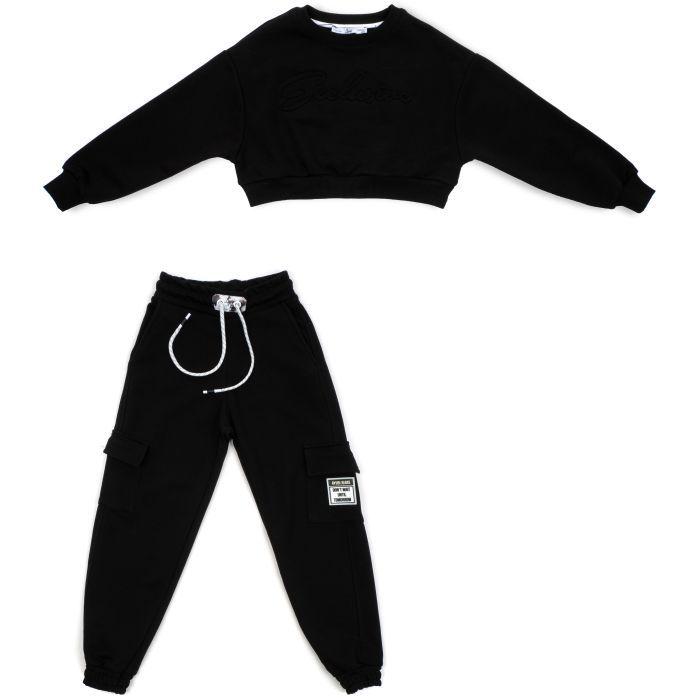 Спортивный костюм детский A-Yugi трикотажный (7036-K-164G-black)