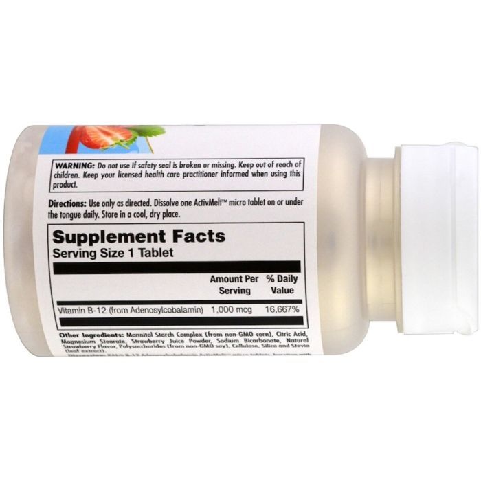 Витамин KAL Витамин B-12, B-12 Adenosylcobalamin, вкус клубники, 1000 м (CAL-98882) изображение 2