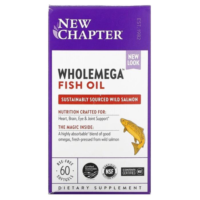 Жирні кислоти New Chapter Жир Аляскинского лосося 1000мг, Wholemega, Alaskan Salmon Oi (NCR-05002)