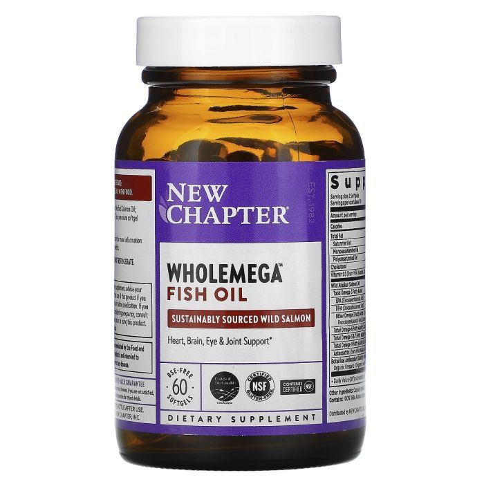 Жирні кислоти New Chapter Жир Аляскинского лосося 1000мг, Wholemega, Alaskan Salmon Oi (NCR-05002) зображення 2