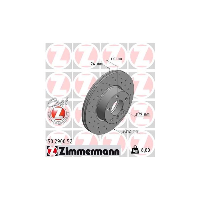 Тормозной диск ZIMMERMANN 150.2900.52