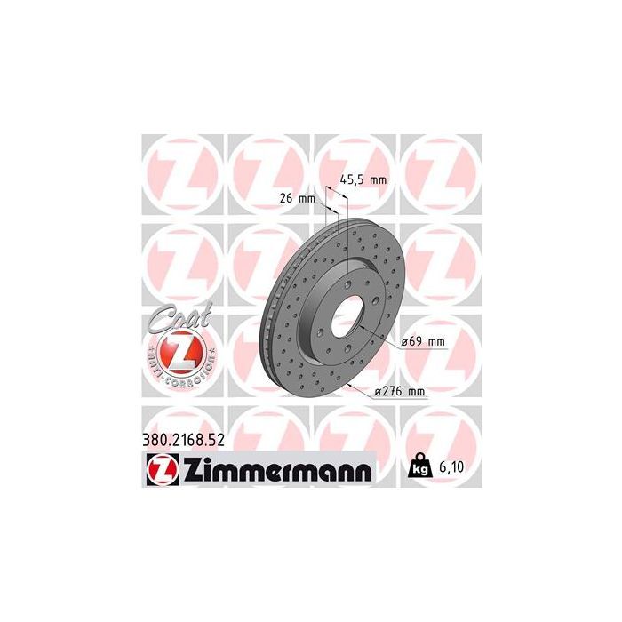 Гальмівний диск ZIMMERMANN 380.2168.52