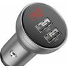 Зарядний пристрій Baseus Digital Display Dual USB 4.8A 24W silver (CCBX-0S) зображення 3