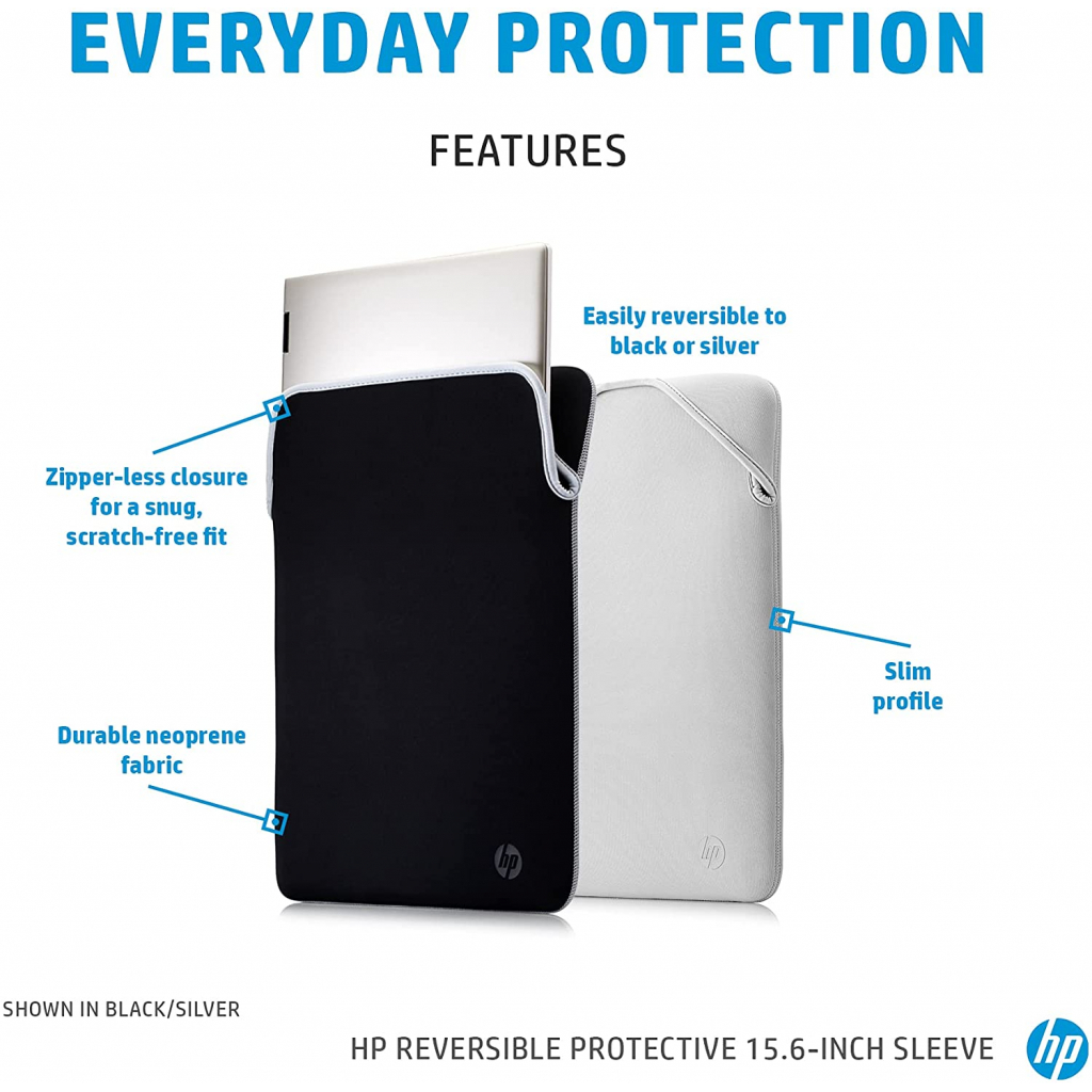 Чохол до ноутбука HP 15.6" Reversible Protective Blk/Slv Sleeve (2F2K5AA) зображення 6