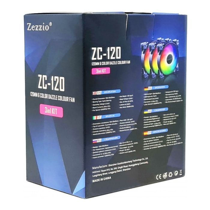 Кулер до корпусу Zezzio ZC-120 SRGB 3 in 1 Ki зображення 10