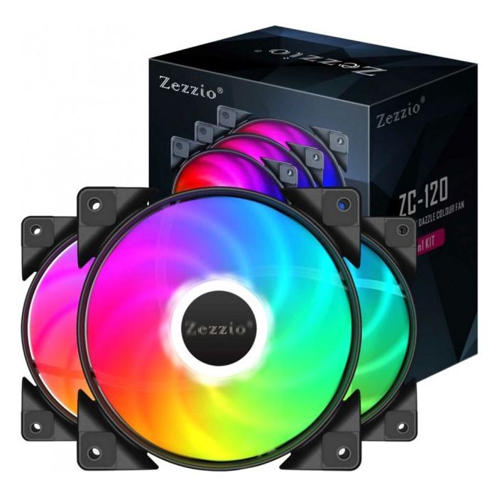 Кулер до корпусу Zezzio ZC-120 SRGB 3 in 1 Ki