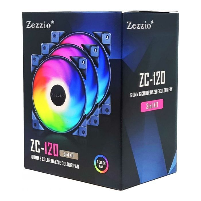 Кулер до корпусу Zezzio ZC-120 SRGB 3 in 1 Ki зображення 9