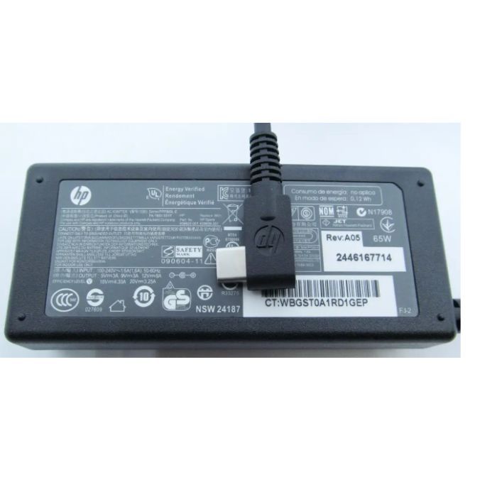 Блок живлення до ноутбуку HP 65W 20V/3.25A, 15V/4.33A, 12V/5A, 9V/3A, 5V/3A TYPE-C (A40326) зображення 3