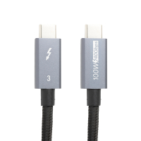 Фото - Кабель Power Plant Дата  USB-C to USB-C 1.0m Thunderbolt 3 40Gbps, 100W, 20V/ 5A, 4K/ P 
