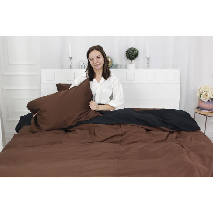 Постельное белье MirSon Сатин Premium Dark Chocolate 0211+0055 110х140 (2200000687036) изображение 2