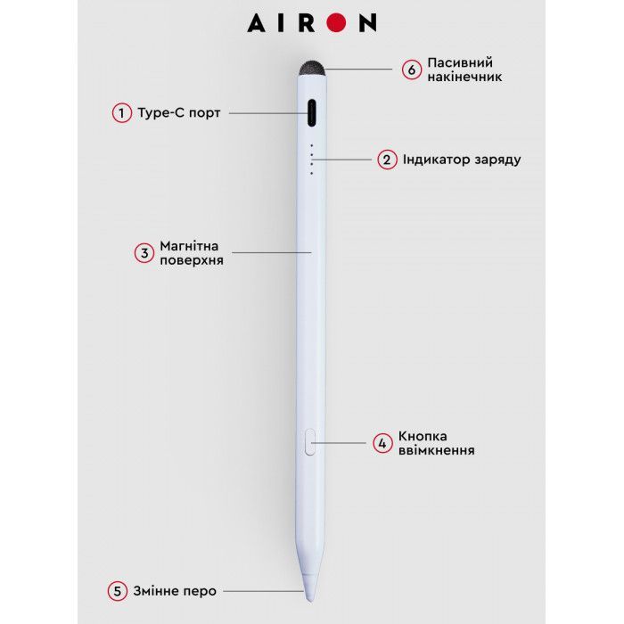 Стилус AirOn AirPen 2 для емкостного дисплея (6126755803226) изображение 4