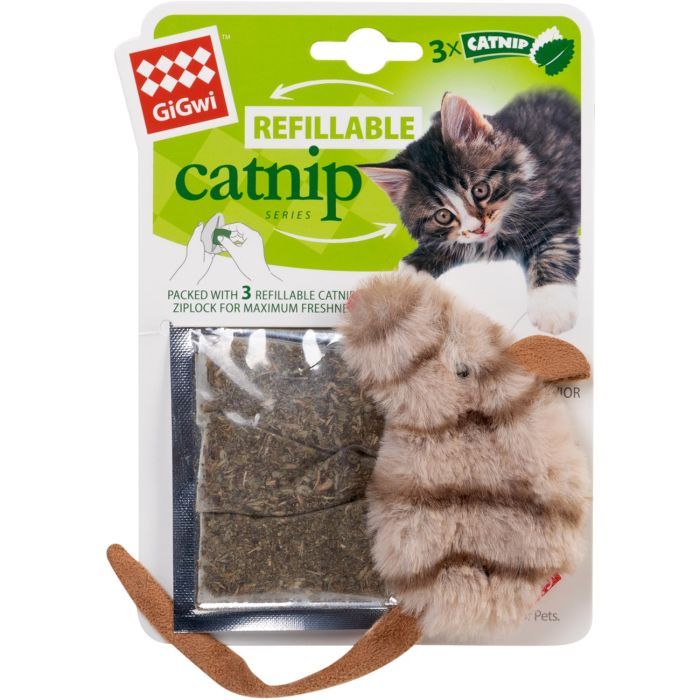 Игрушка для кошек GiGwi Catnip Мышка с кошачьей мятой 10 см (75018) изображение 2