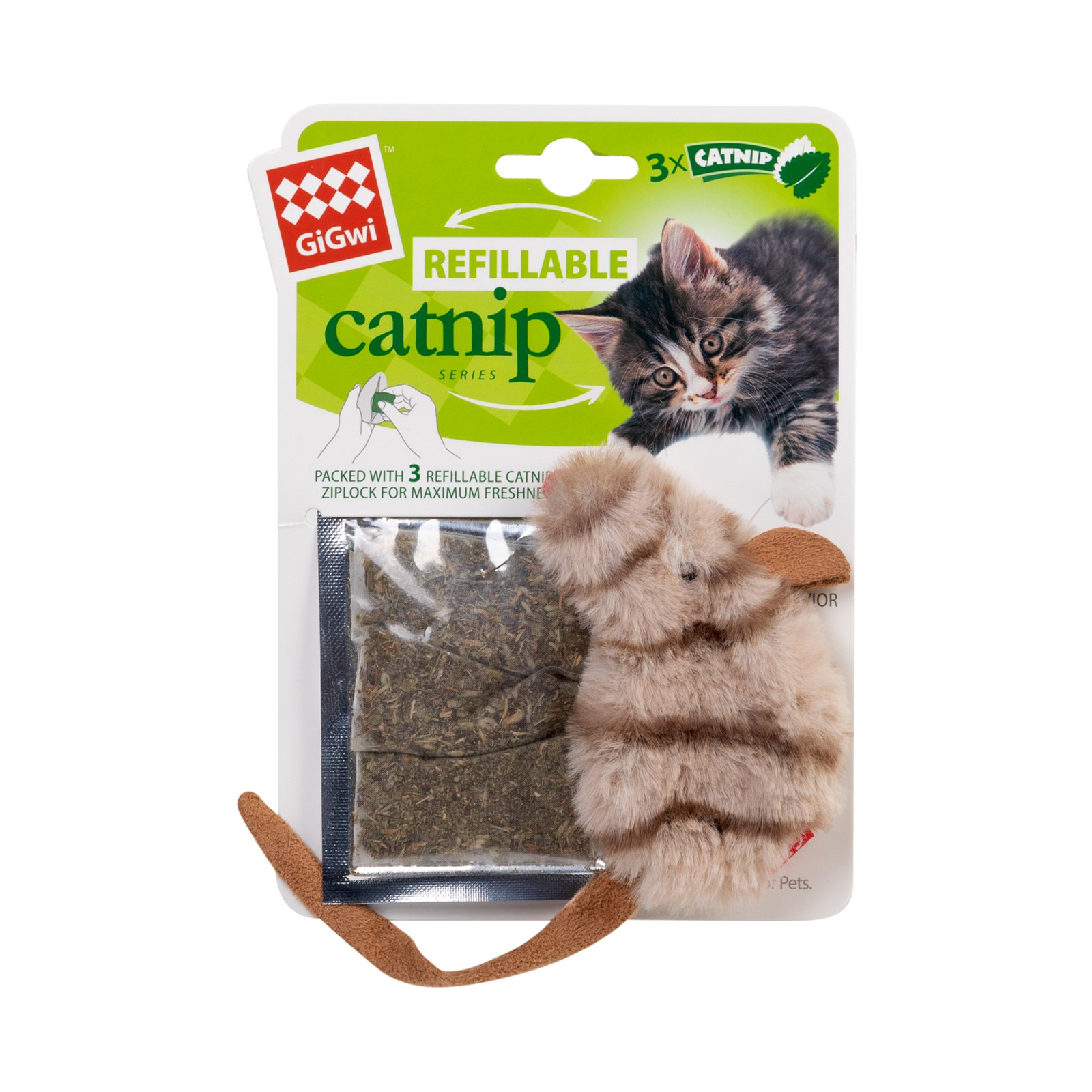 Іграшка для котів GiGwi Catnip Мишка з котячою м'ятою 10 см (75018) зображення 2