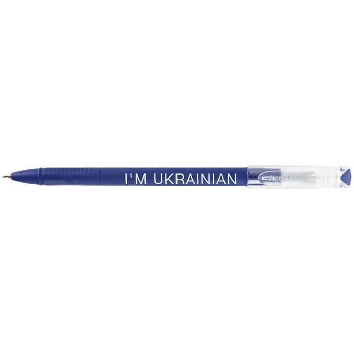 Ручка шариковая Axent Direkt I'm ukrainian, синяя (AB1002-01-02-A) изображение 3