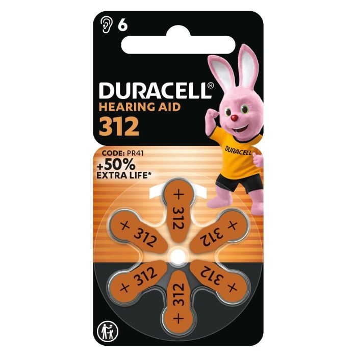 Батарейка Duracell для слуховых аппаратов размер 312, 6 шт. в упаковке (5007516/5011449) изображение 2
