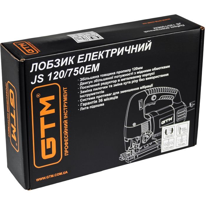 Электролобзик GTM JS120/750E 750Вт, 800-3000ход/мин, Quick (JS120/750E) изображение 3