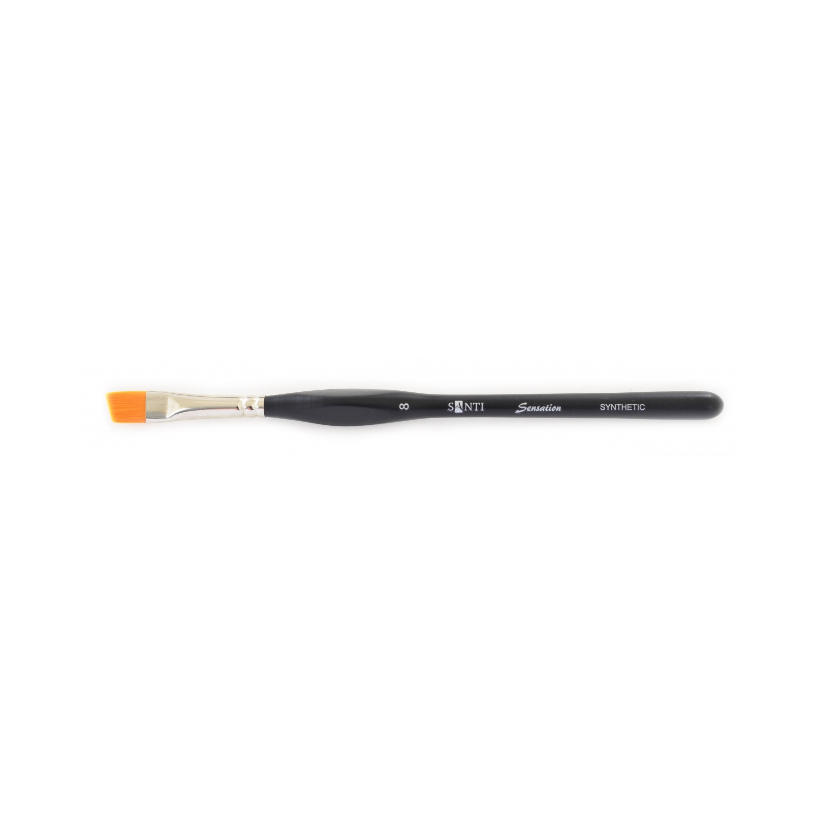 Кисточка для рисования Santi синтетика Sensation, короткая ручка с изгибом, угловая, №8 (310751)