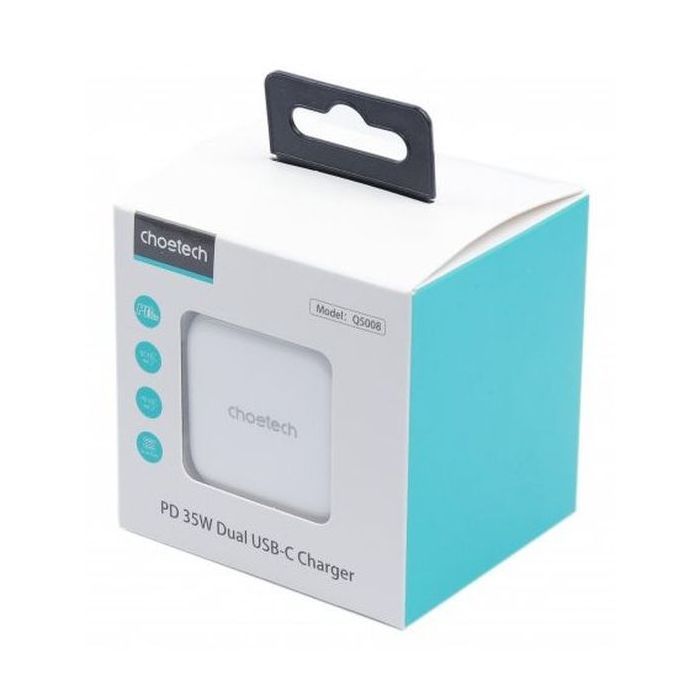 Зарядное устройство Choetech 2xUSB-С 35W PD/QC (Q5008-EU-WH) изображение 3