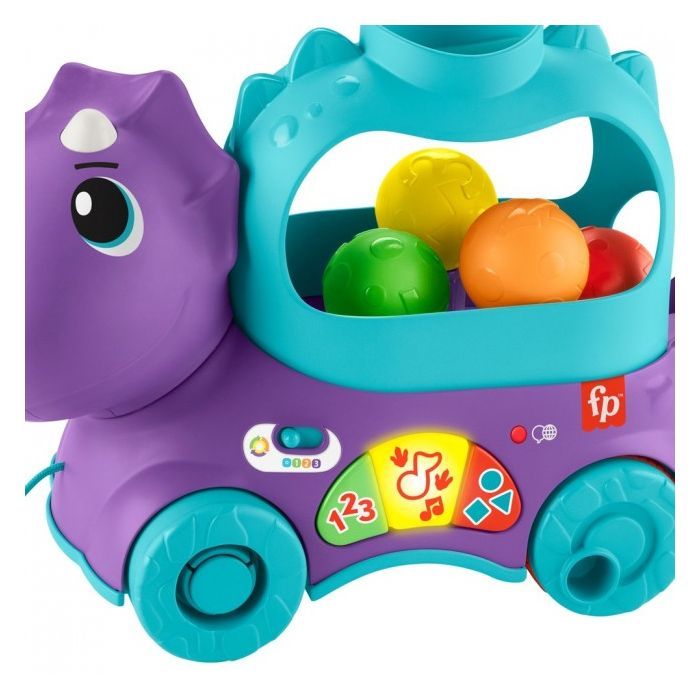 Каталка Fisher-Price Веселий трицератопс (багатомовний) (HNR53) зображення 4