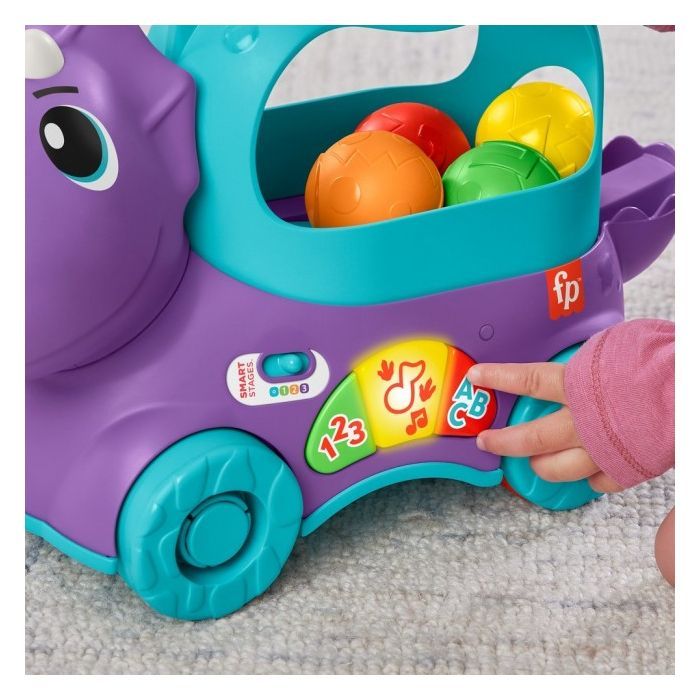Каталка Fisher-Price Веселий трицератопс (багатомовний) (HNR53) зображення 5