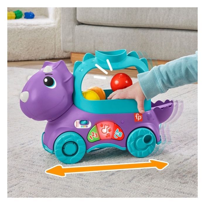 Каталка Fisher-Price Веселий трицератопс (багатомовний) (HNR53) зображення 6