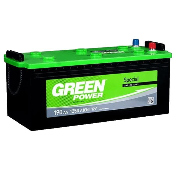 Аккумулятор автомобильный GREEN POWER Standart 190Ah бокова(+/-) (1250EN) (22357) изображение 2