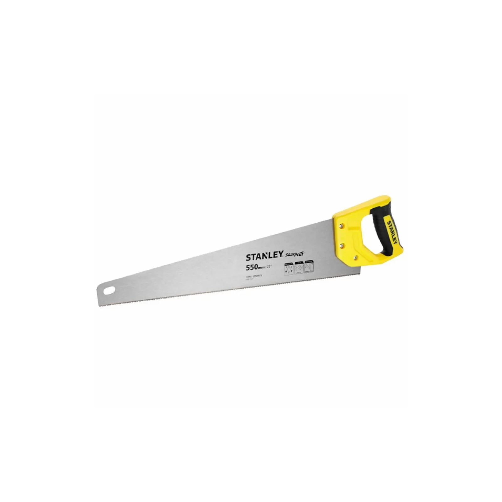 Ножівка Stanley SHARPCUT із загартованими зубами, L=550мм, 11 tpi. (STHT20372-1)