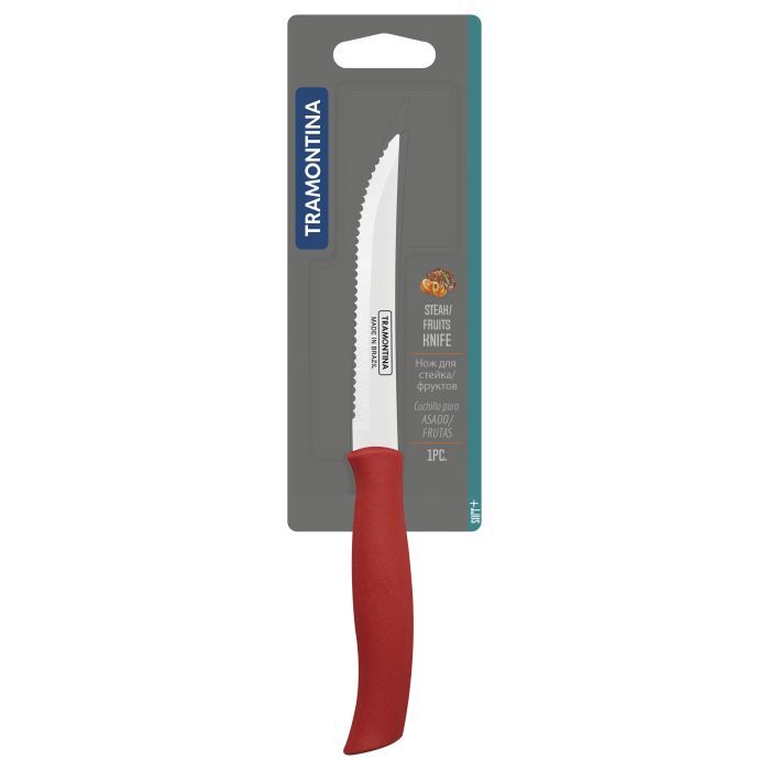 Кухонний ніж Tramontina Soft Plus Red Steak 127 мм (23661/175) зображення 3