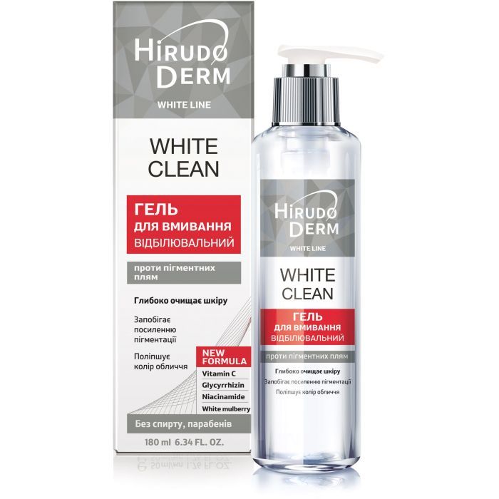 Гель для умывания Біокон Hirudo Derm White Line White Clean Отбеливающий 180 мл (4820008318732)