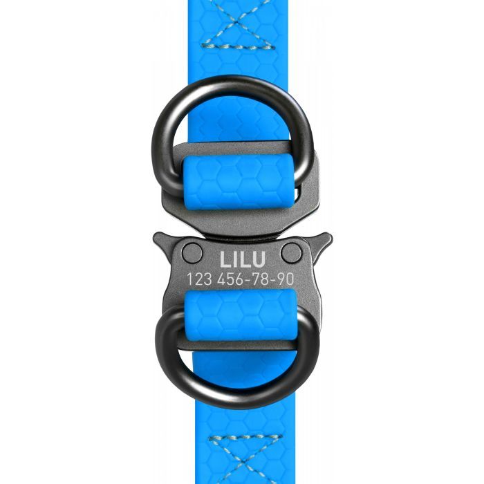 Шлея для собак WAUDOG Waterproof з QR-паспортом М Ш 20 мм Д 50-80 см блакитна (27652) зображення 2