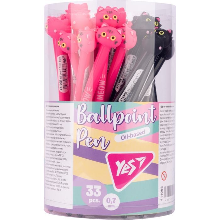 Ручка шариковая Yes Sweety Kitty автоматическая 0,7 мм синяя (411908) изображение 4